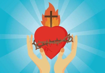 Free Sacred Heart Illustration - vector gratuit #408073